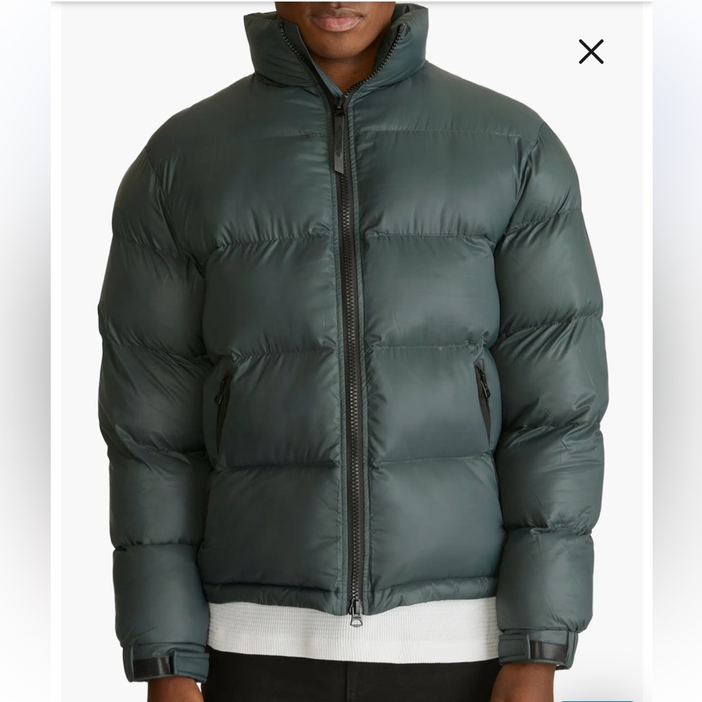 Hudson Jeans Men's Green Puffer Jacket